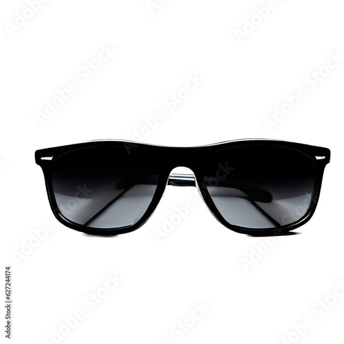 Black sunglasses isolated on transparent background with empty space Generative AI