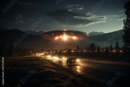 appearance of UFOs and aliens in the middle of a countryside far from civilization
