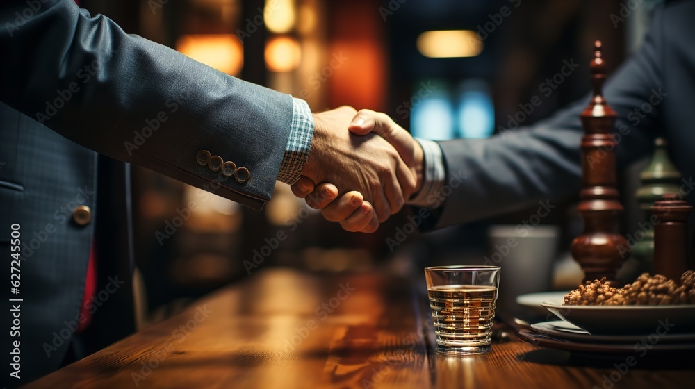 handshake in the city. Hand edited generative AI handshake in the city. Hand edited generative AI