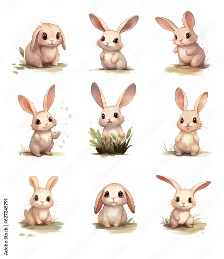 Cute bunnies in various poses. Cute bunnies in various poses.