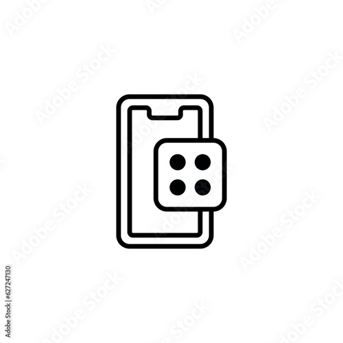 Mobile Gaming icon design with white background stock illustration