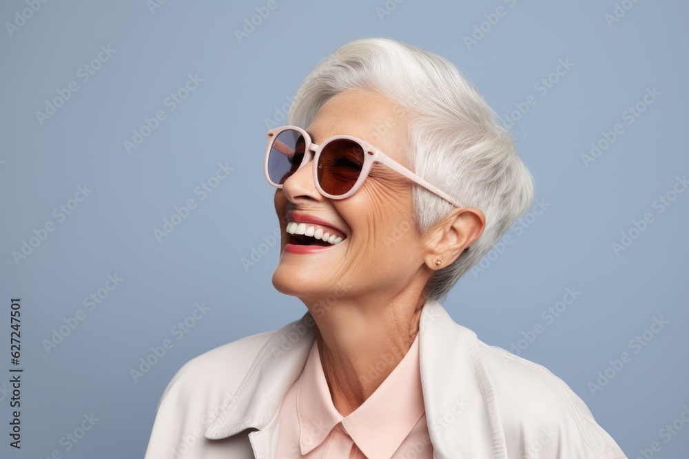 Beautiful gorgeous 50s mid age beautiful elderly senior model woman with grey hair laughing and smiling. Mature old lady close up portrait. Healthy face skin care beauty, skincare cosmetics, dental. Beautiful gorgeous 50s mid age beautiful elderly senior model woman with grey hair laughing and smiling. Mature old lady close up portrait. Healthy face skin care beauty, skincare cosmetics, dental.