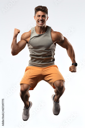 sporty man jumping