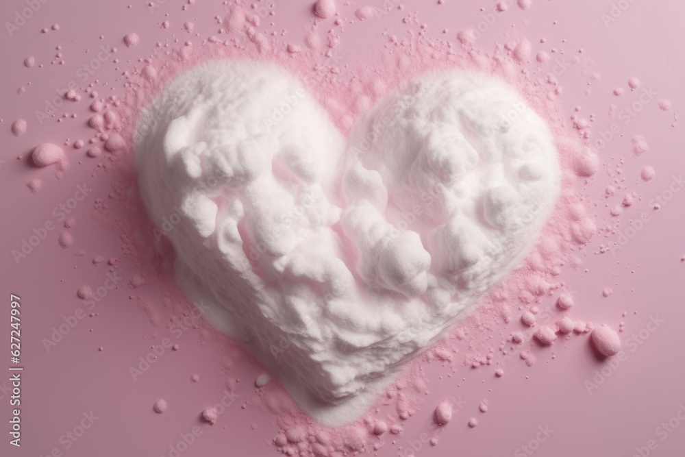 Pink heart foam shape. Generate Ai