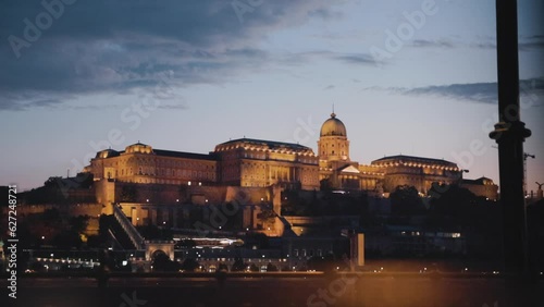 royal palace in budapest at night
