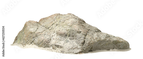 Isolate realistic rock on sand beaches desert 3d illustrations png