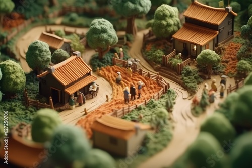 Chinese small village. Generate Ai