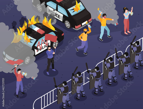 Isometric Protest Composition