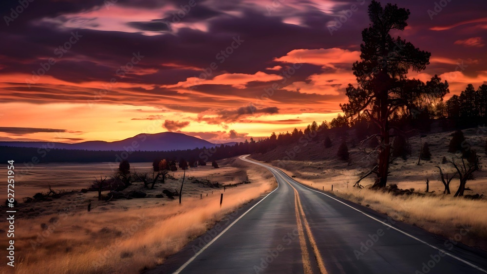 Fototapeta premium sunset in the mountains
