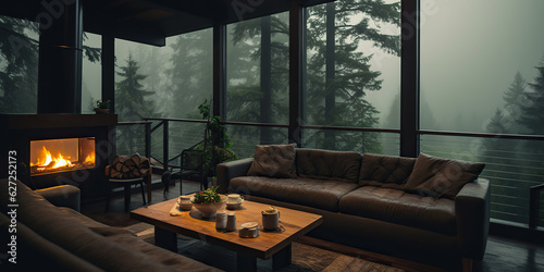 Interior of a luxury home in the Pacific Northwest