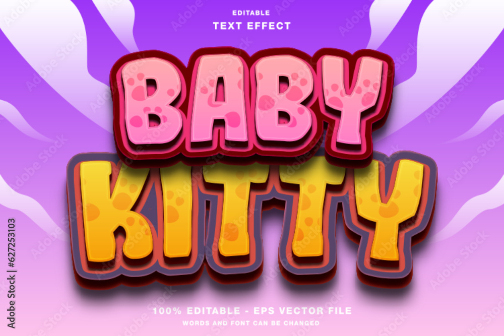 Baby Kitty Cartoon Text Effect