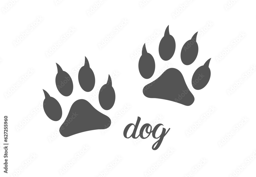 Obraz premium Dog paw silhouette. Vector illustration