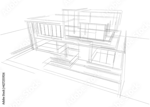 house building sketch architecture 3d 