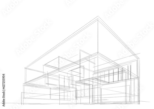 house building sketch architecture 3d 