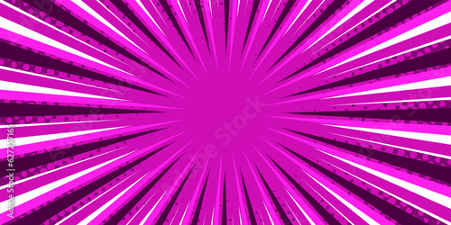 Purple pop art cartoon background cartoon retro pattern stripes Vector halftone illustration