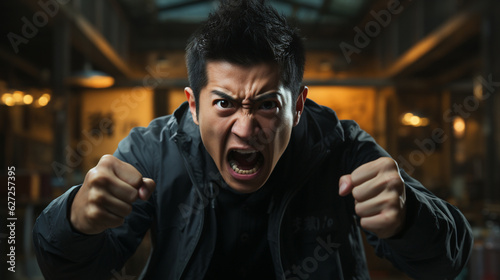 Aggressive Anger Man. Generative Ai