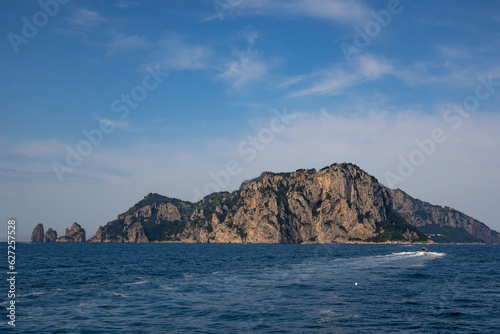 Approaching the Island of Capri in the Tyrrhenian Sea off the Sorrento Peninsula, Italy