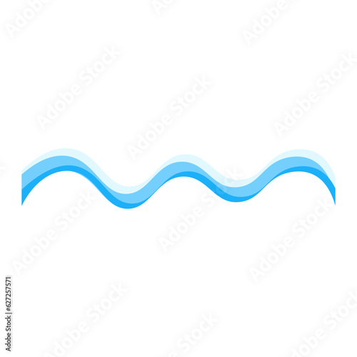 Blue waves with gradient decorative frame, vector design template, abstract water waves. © Olena