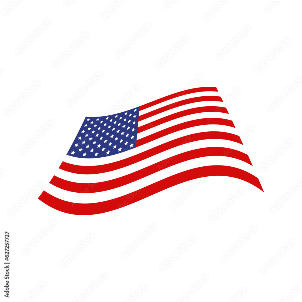 Obraz premium American flag, Patriotic symbol of the USA, Vector illustration of isolates.