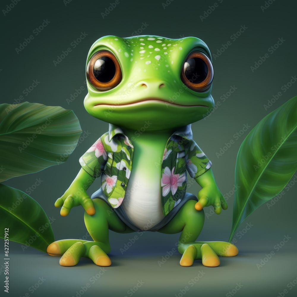 Fototapeta premium Baby American green tree frog