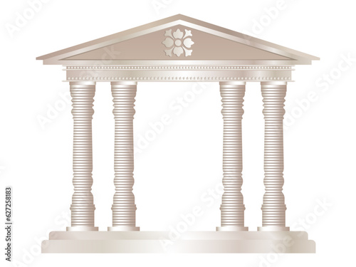 A vector illustration of a classical style white marble temple