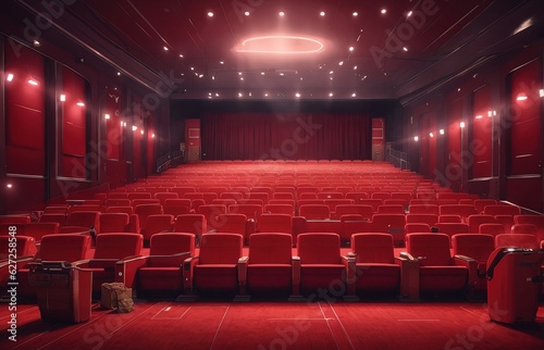 Empty Red Cinema Theater Movie Background