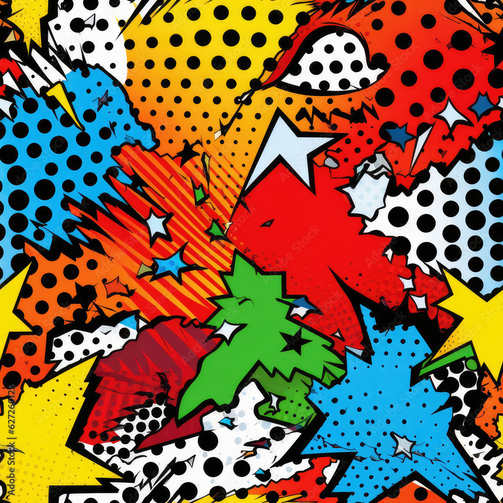 Comics pop art repeat pattern, pop culture Comics pop art repeat pattern, pop culture