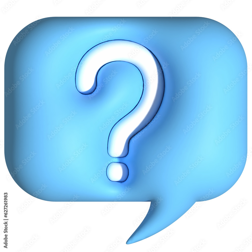 Question mark blue speech bubble 3d Question mark blue speech bubble 3d