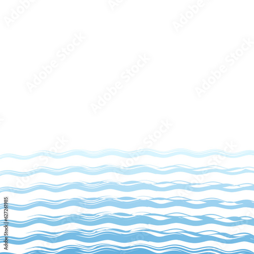 Waves lines decorative frame, vector design template, abstract water waves.