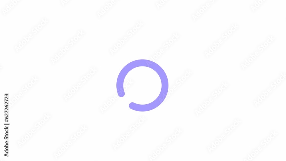 Circular progress indicator line 2D loading animation. Lilac buffer animated cartoon linear element 4K video loading motion graphic. Progression circle, spinning. Purple rotating download process gif