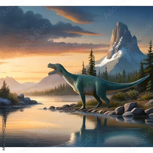 tyrannosaurus dinosaur 3d render AI generated © Ayesha
