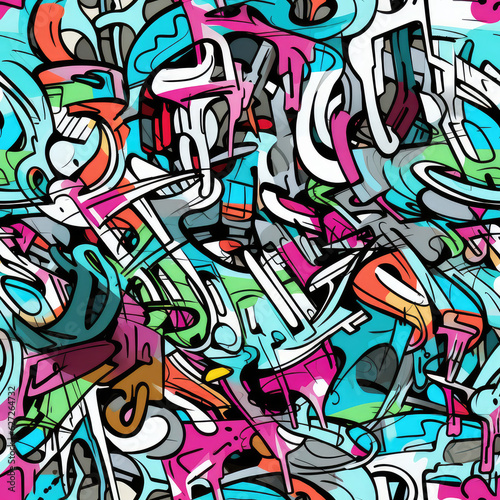 Graffiti art funky repeat pattern doodles