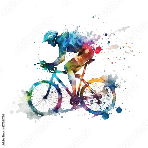 Cycling watercolor paint  © Florin