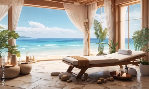 Spa With Beach View Blue Cloud Sky