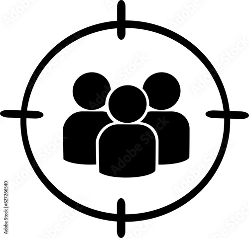 Target market concept, audience, focus group,  public relations. Replaceable vector design.