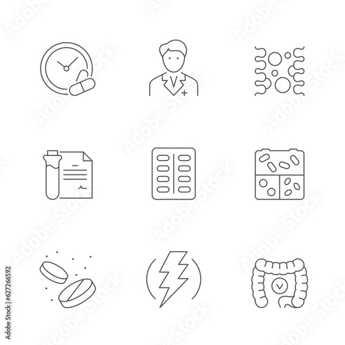 Set line icons of vitamin