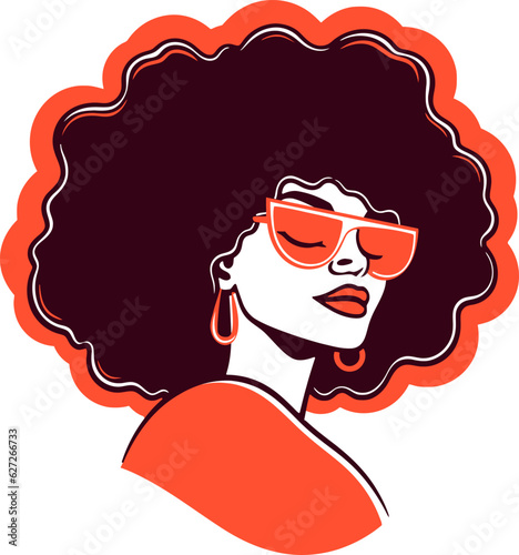 girl with afro hair and sunglasses