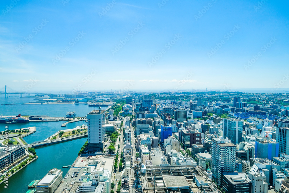 神奈川県横浜市みなとみらいの都市風景