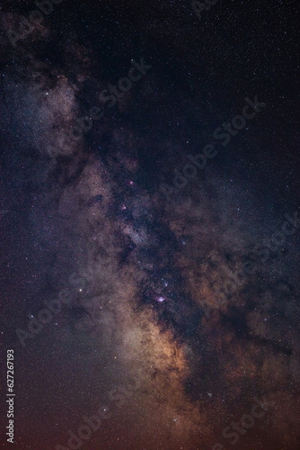 Milky way stars photographed with wide angle lens. © astrosystem