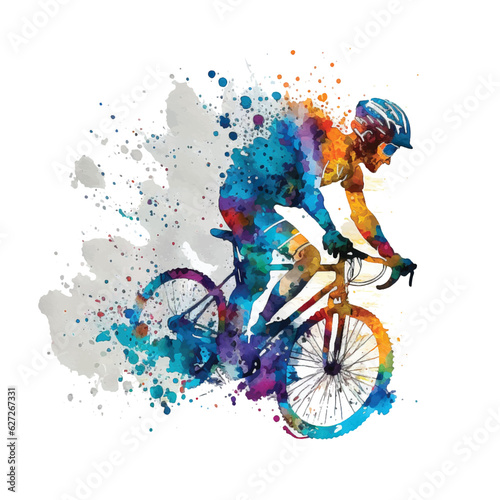 Cycling watercolor paint 