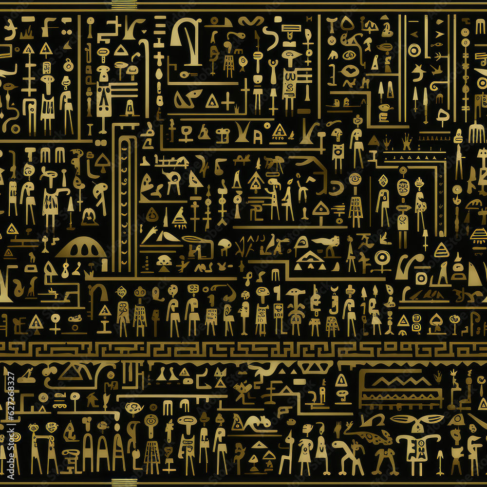Obraz premium Ancient culture cartoon repeat pattern
