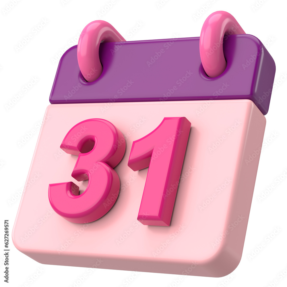 31st. Thirty-First day of month. Calendar. 3D illustration. 31st. Thirty-First day of month. Calendar. 3D illustration.