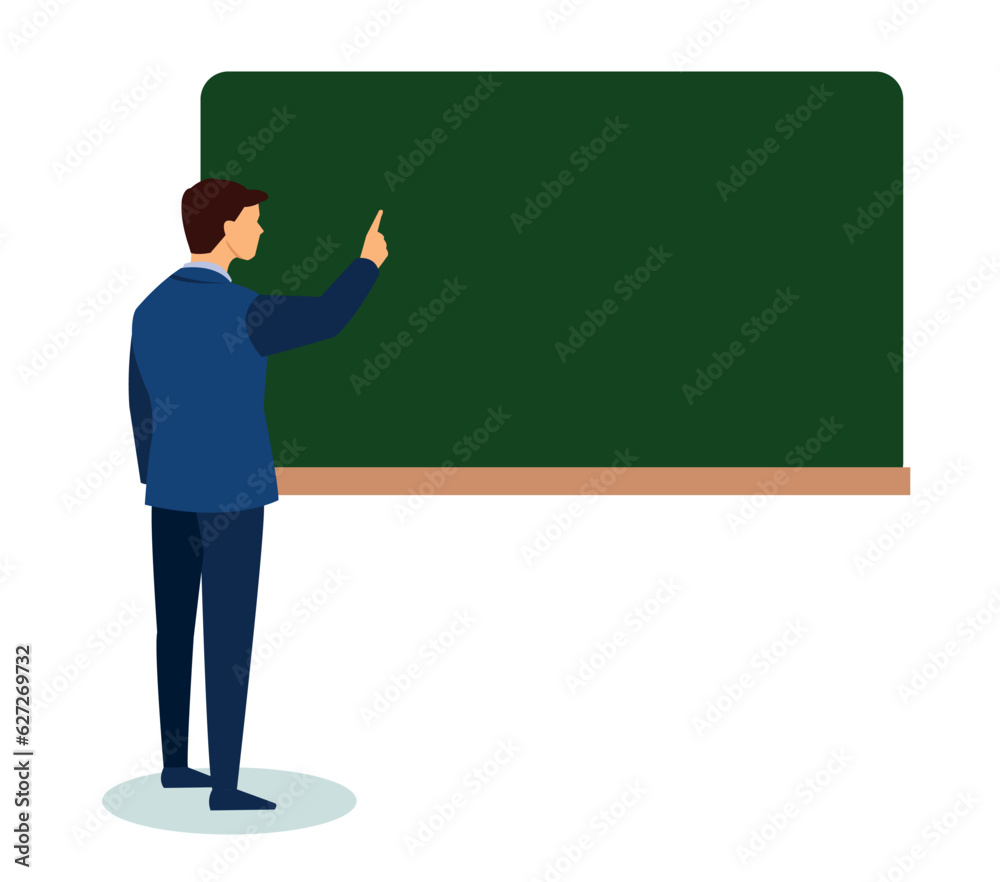 teacher in front of blackboard in classroom teacher in front of blackboard in classroom