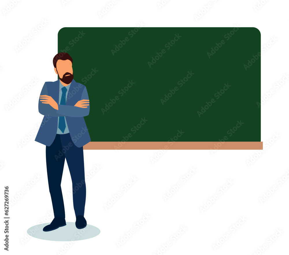 teacher in front of blackboard in classroom teacher in front of blackboard in classroom