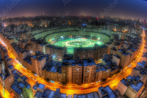 City view at night - Generative AI