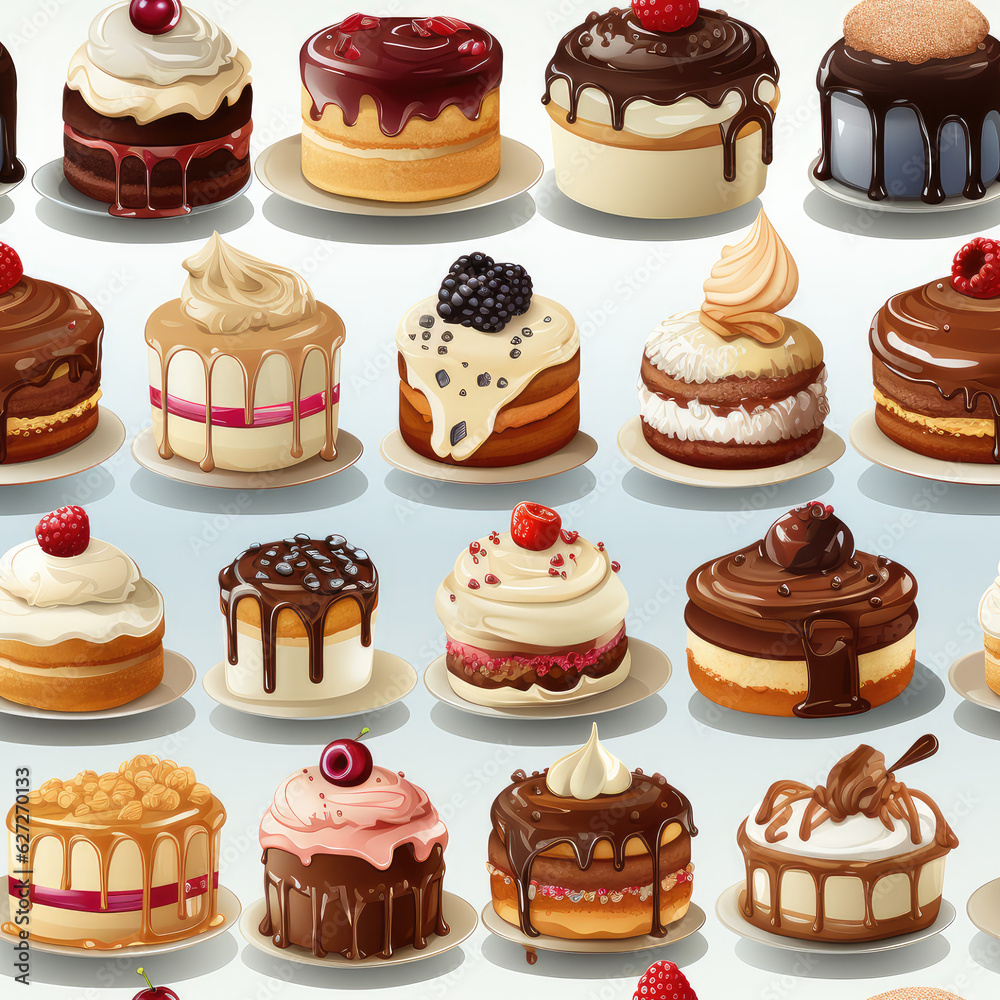 Pastries seamless repeat pattern cute cartoon
Pastries seamless repeat pattern cute cartoon