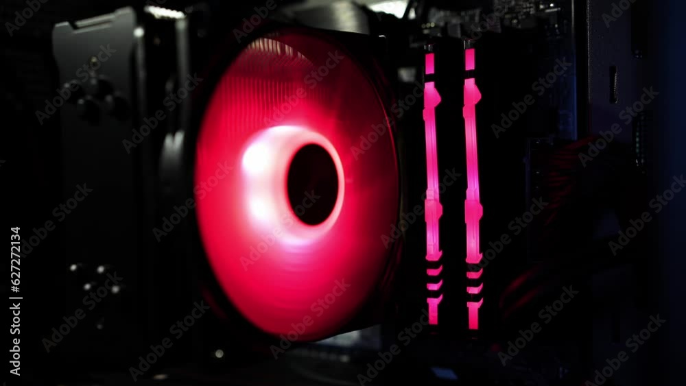 Dnieper. Ukraine 11.05.2023: Computer fan. DDR4. Modern case cooling ...