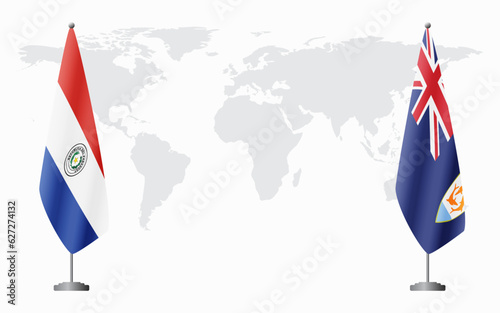 Paraguay and Anguilla flags for official meeting