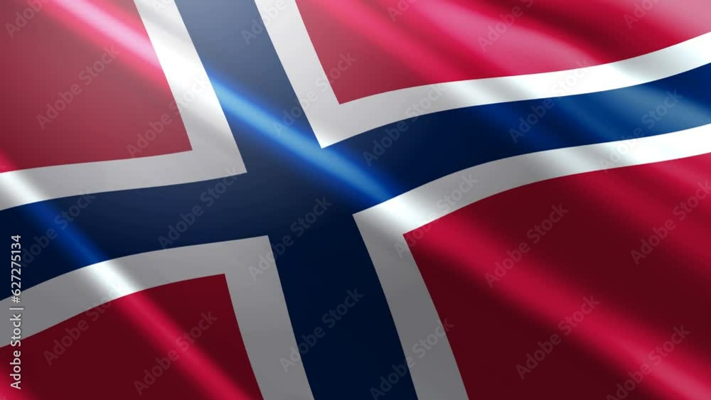 Norway flag Closeup footage background