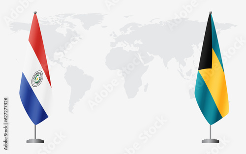 Paraguay and Bahamas flags for official meeting